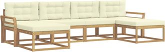 vidaXL Conjunto De Sof&aacute;s De Exterior 6 Uds. Blanco Y Crema Vidaxl