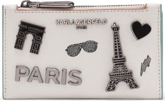 Karl Lagerfeld Small Wallet with Pins in Winter White/silver at Nordstrom