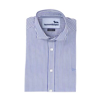 Harmont & Blaine Gestreept katoenen overhemd - Heren - Casual Overhemden - Blauw - S - Katoen - Overhemden