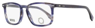 HUGO BOSS Mens Rectangular Eyeglasses B1368 JBW Blue Havana 53mm