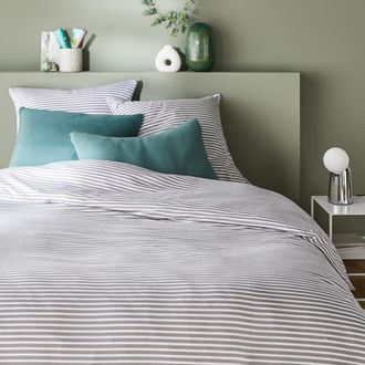 La Redoute Interieurs Dekbedovertrek in jersey katoen/modal, Dolsi grijs