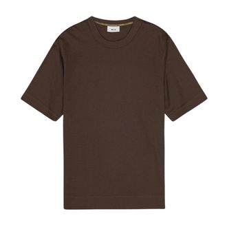 Nn.07 T-Shirts, male, Brown, Size: 2XL Mercerised Cotton T-Shirt Demitasse