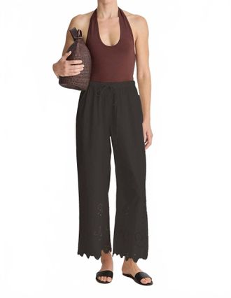Apiece Apart Embroidered Kari Pull-On Pant In Black