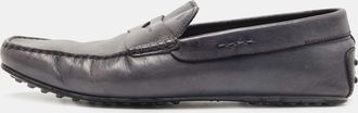 Tod's Tods Grey Leather Slip On Loafers