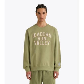 Diadora Run Valley Crew Sweatshirt In Sage Green