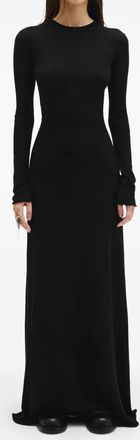 Ann Demeulemeester Abito lungo Eva a maniche lunghe con cut-out - Nero