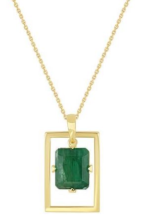 Bony Levy El Mar 14K Gold Emerald Pendant Necklace in 14K Yellow Gold at Nordstrom Rack, Size 18
