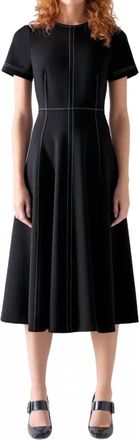 L.k. Bennett Eugine Topstitch Midi Dress In Navy