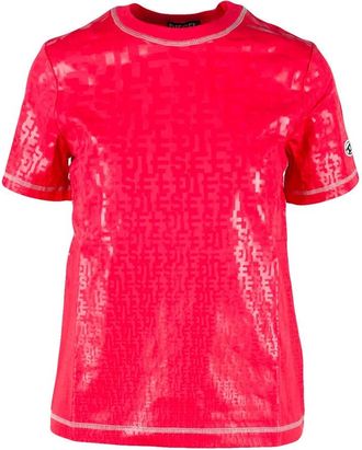 Diesel Fuchsia Patterned Stretch Cotton T-Shirt