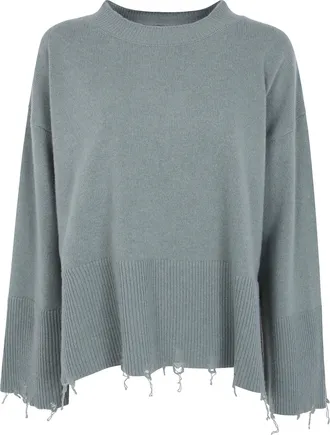 LABORATORIO Sweater Wool Hole Front 4728 4015 Sage