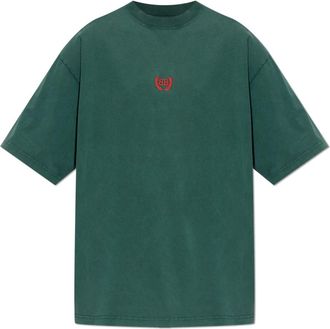 Balenciaga T-Shirts, male, Green, Size: XL T-shirt with embroidered logo