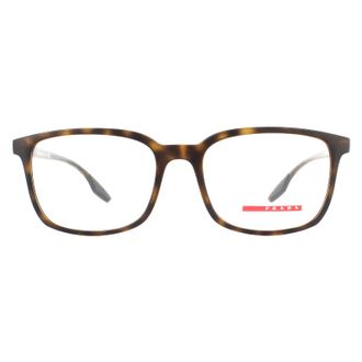 Prada Rectangular Shiny Havana Mens Glasses Frames - Brown - One Size