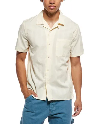Vince Union Stripe Loop Collar Shirt