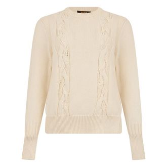 Moorer Dames, Truien, Beige, Maat: XS Katoen