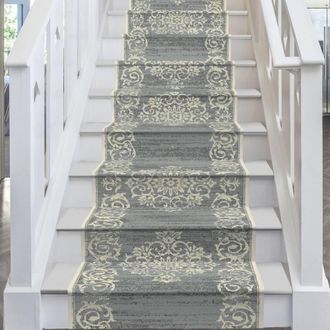 Runrug Stair Runner Carpet for Staircases - Soft & Comfy, 9mm - Bayeux in Grey | Size: 60 cm x 720 cm
