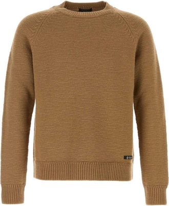 Prada Brown Crew Neck Sweaters