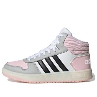 adidas (WMNS) adidas Hoops 2.0 Mid White Pink Black FV2737