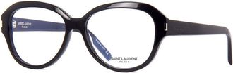 Saint Laurent Ladies Black Oval Eyeglass Frames SL411 001