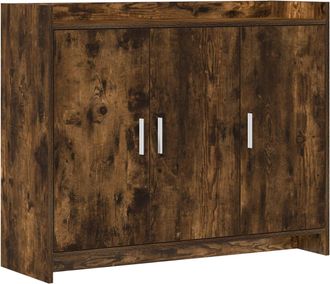vidaXL Aparador Roble Ahumado 98,5 X 33 X 80 Cm Madera De Ingenier&iacute;a Vidaxl