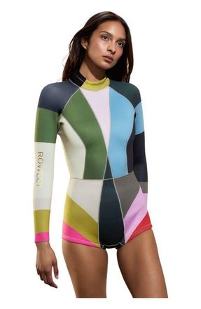 Cynthia Rowley Colorblock Wetsuit in Dark Multi at Nordstrom, Size X-Small