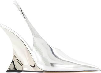 PARIS TEXAS Nina Slingback Pumps - Paris Texas - Leather - Silver