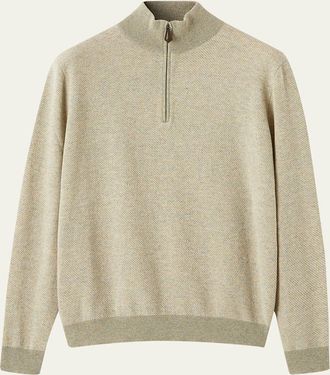 Loro Piana Mens Roadster Cashmere Quarter-Zip Sweater