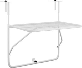 vidaXL Mesa de balcón acero blanca 60x40 cm Vidaxl