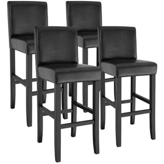 TecTake Bar Stool Dover Black Set Of 4