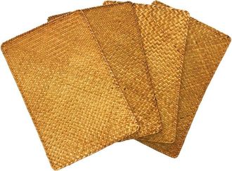 OEM Juego De 4 Manteles Individuales De Herbario Natural, Manteles Individuales Rectangulares De Rat&aacute;n Tejidos A Mano, Manteles Individuales De Paja Para 