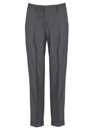 BRIGLIA 1949 Grey Tiberios Wool Straight-Leg Pants