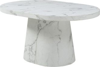 Vente-Unique Vente-unique - Tavolo da pranzo allungabile da 6 a +12 persone in mdf Effetto marmo Bianco - cloeva