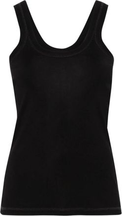 Christophe Lemaire Rib Tank Top - Dames - Tops zonder mouwen - Zwart - L - Katoen - Tops