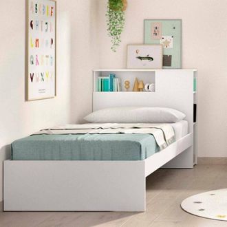 Dmora Cama Individualcrispina, Sommier Para Dormitorio, Estructura De Cama Por Habitaci&oacute;n, Estructura Del Sostenedor Del Colch&oacute;n, 99x218 H96 Cm, Blanco - Dm