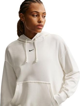 Nike Womens Phoenix Fleece OS Pullover Hoodie - Sail/Black Size L