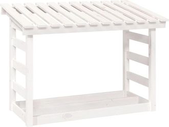 vidaXL Le&ntilde;ero De Madera Maciza De Pino Blanco 108x64,5x78 Cm Vidaxl