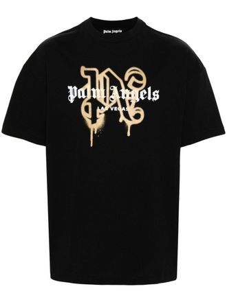 Palm Angels T-shirt Las Vegas con stampa - Nero