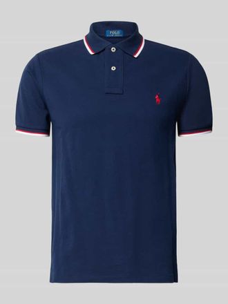 Polo Ralph Lauren Slim Fit Poloshirt aus reiner Baumwolle in Marine, Gr&ouml;&szlig;e XXL