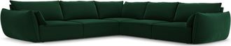 BLOOMINGLOFT Grosses 7-Sitzer Design Ecksofa Vanda mit Samtbezug