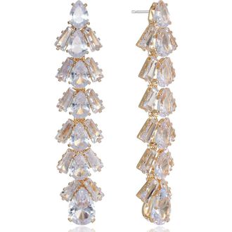 Ettika Cascading Cubic Zirconia Linear Drop Earrings in Gold at Nordstrom Rack