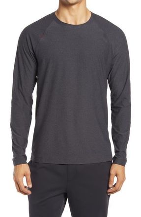 Rhone Reign Long Sleeve T-Shirt in Black Heather at Nordstrom, Size Xx-Large