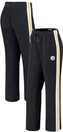 WEAR by Erin Andrews Womens WEAR by Erin Andrews Black Pittsburgh Steelers Color-Block Straight Leg Pants at Nordstrom, Size X-Large