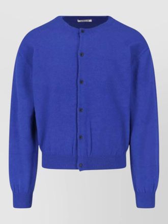 Auralee crew neck sweater ribbed cuffs hem