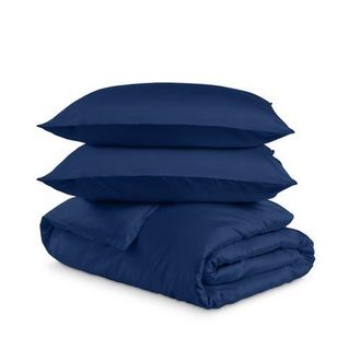 Bare Home Cooling Rayon Duvet Cover Set in Dark Blue at Nordstrom, Size California King