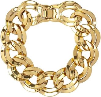 Susan Caplan Vintage 1980s Monet chain-link bracelet - women - Gold Plated Brass - One Size