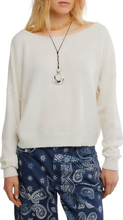 Free People See Me Bateau Neck Sweater in White Combo at Nordstrom, Size X-Small