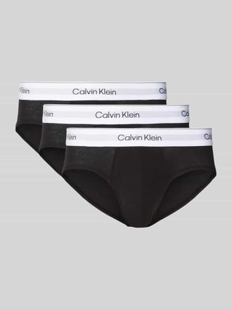 Calvin Klein Underwear Slip mit elastischem Label-Bund im 3er-Pack in Black, Größe XXL