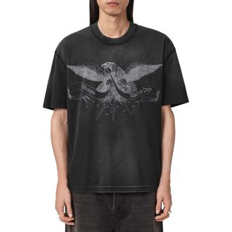AllSaints Aeterna Graphic T-Shirt in Washed Black at Nordstrom, Size Xx-Large