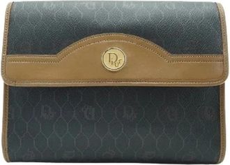 Dior Pre-owned Honeycomb 2way Clutch Schoudertas - Dames - Vintage Clutch - Zwart - ONE Size - Leer - Vintage