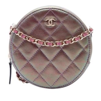 Chanel Pre-owned Quilted Iridescent Lambskin Crossbody Bag - Dames - Pre-owned - Paars - Maat: ONE Size Leer