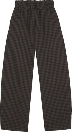 Cortana Nuna- donkere jacquard geruite broek - Dames - Broeken - Bruin - M - Wol - Broeken